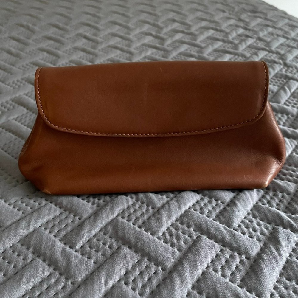 Coach Brown Leather Cosmetic Bag